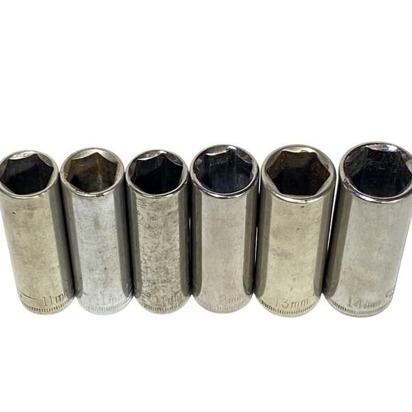 Craftsman 11 Pc Socket Set 1/4" Drive 4-14MM Metric 6 Pt Deep - Picture 6 of 7